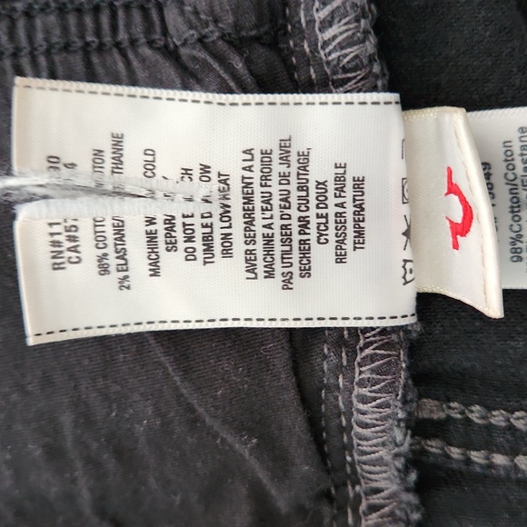 True Religion Joey Frayed Black Jeans Shorts - Picture 7 of 10